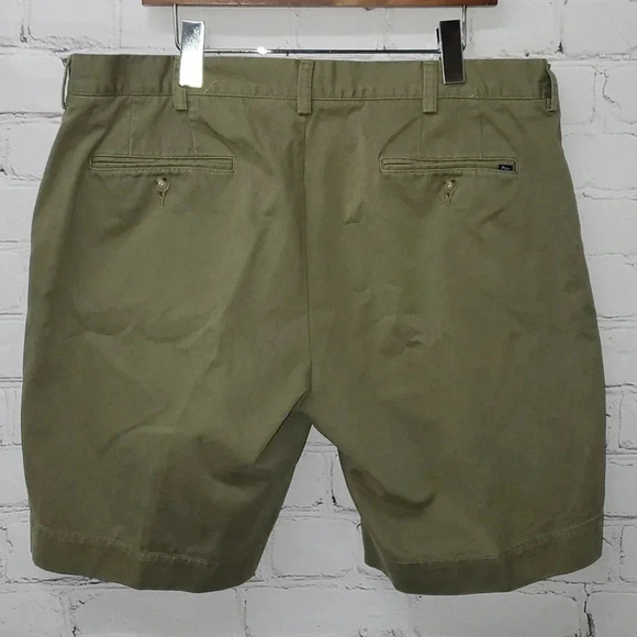Polo Ralph Lauren Classic Fit 9" Green 100% Cotton Flat Front Shorts Size 38 - Picture 5 of 11